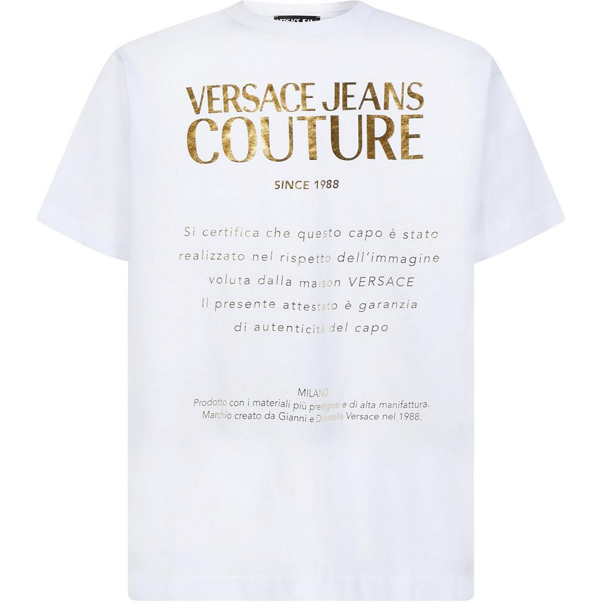 Футболка VERSACE JEANS COUTURE T-Рубашка Мужская Белая - изображение 1