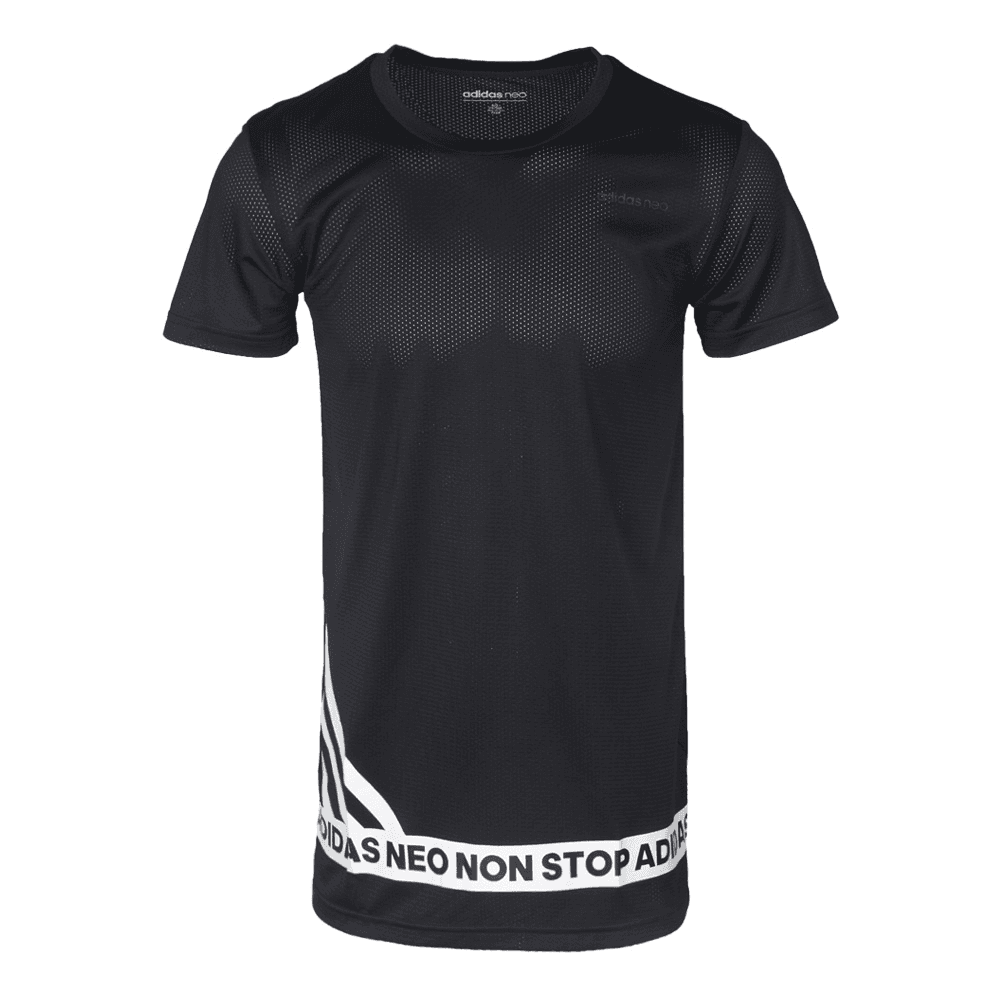 Футболка ADIDAS NEO Мужские Черные T-рубашки - изображение 1
