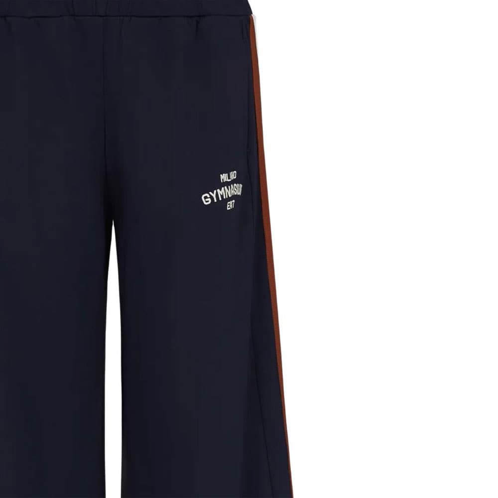 Штаны EMPORIO ARMANI SS25 Вязаные тренировочные брюки женские морского синего цвета - изображение 4