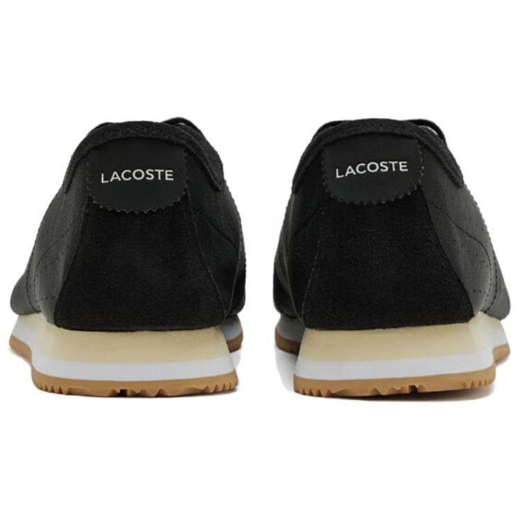 Кроссовки LACOSTE Винтажная модель устойчивая к истиранию низкий топ повседневная обувь мужская черная - изображение 3