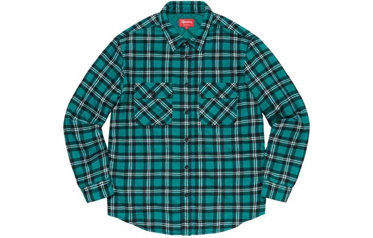 Рубашка Supreme Arc Logo Quilted Flannel Shirt - изображение 1