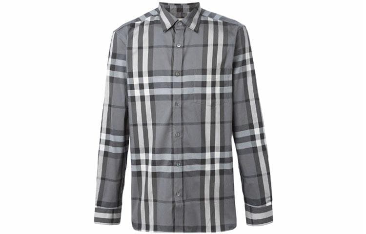 Рубашка Burberry Large Check Shirt Carbon Gray