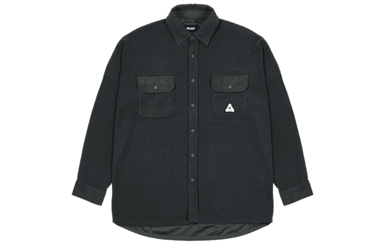 Рубашка PALACE FW21 ULTIMO Polar Grid Overshirt Black Logo - изображение 1