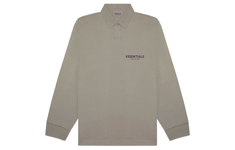 Кофта Fear of God Essentials FW20 Long Sleeve Polo Shirt Taupe LogoPolo - изображение 1
