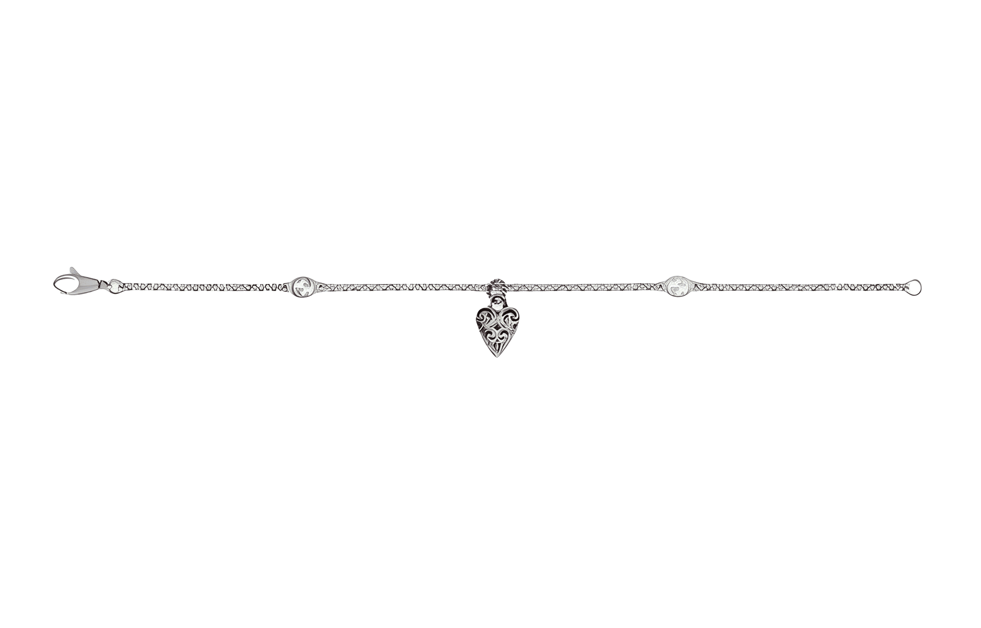 Браслет Gucci Heart Pendant 925 Silver Bracelet - изображение 3