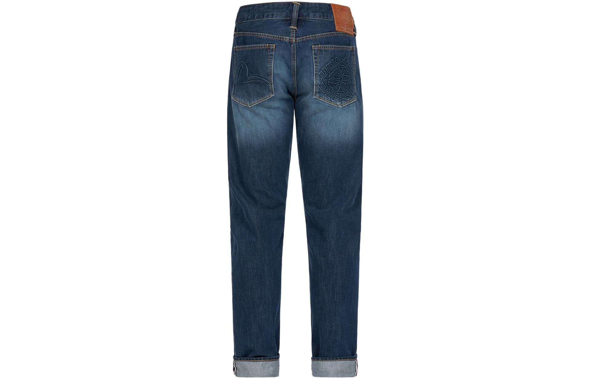 Штаны EVISU Seagull And Kamon Embossed Carrot Fit Jeans - изображение 2