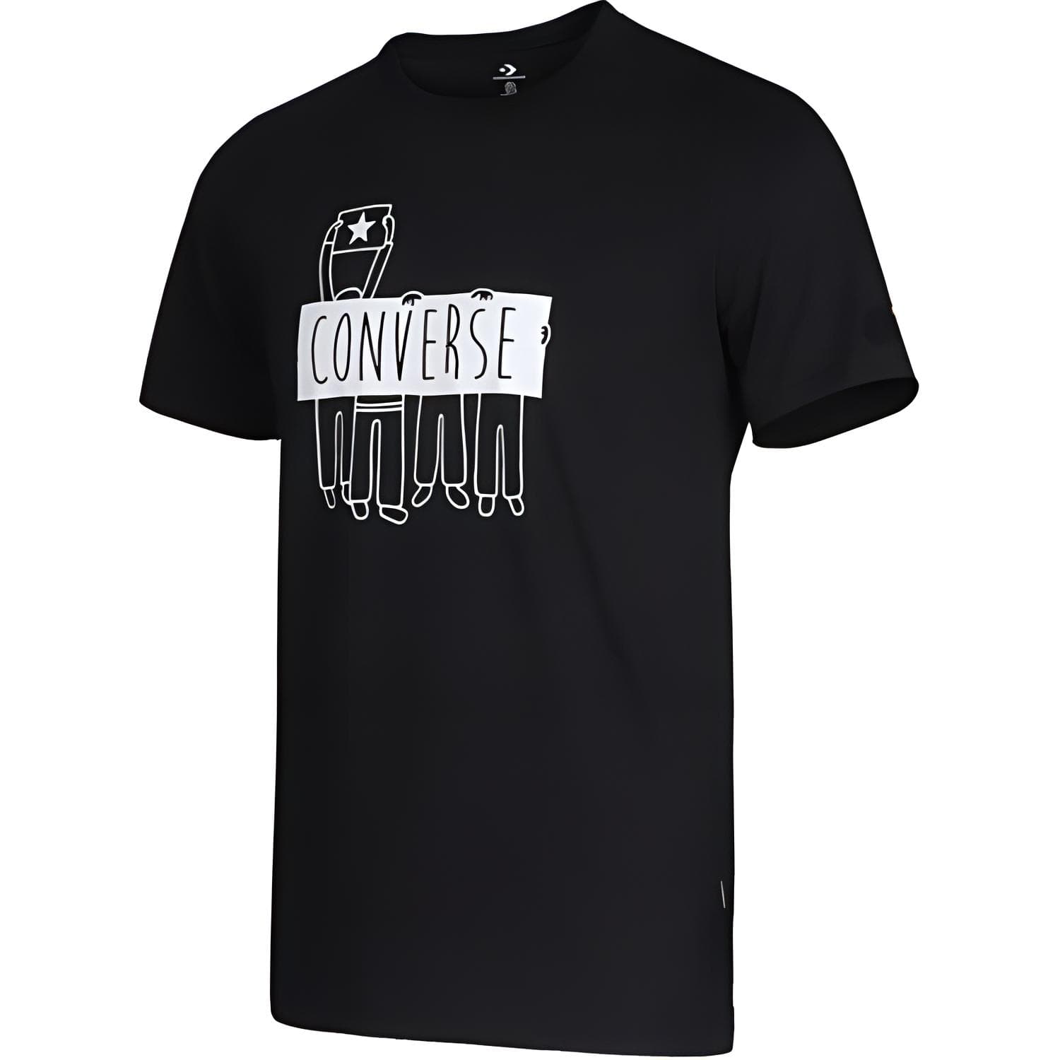 Футболка Converse Lifestyle серия Принт с буквами модная удобная простая универсальная футболка Мужской Черный - изображение 3