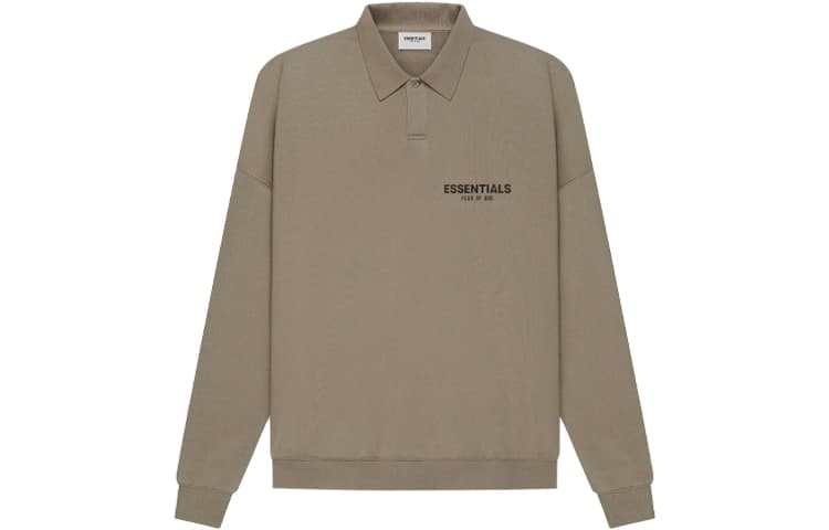 Кофта Fear of God Essentials SS21 Long Sleeve French Terry Polo Taupe LogoPolo - изображение 1