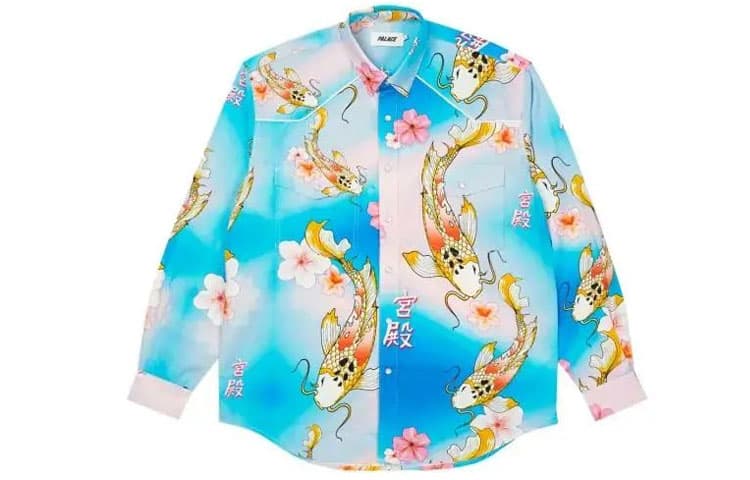 Рубашка PALACE FW21 Carp Shirt Blue-Pink - изображение 1