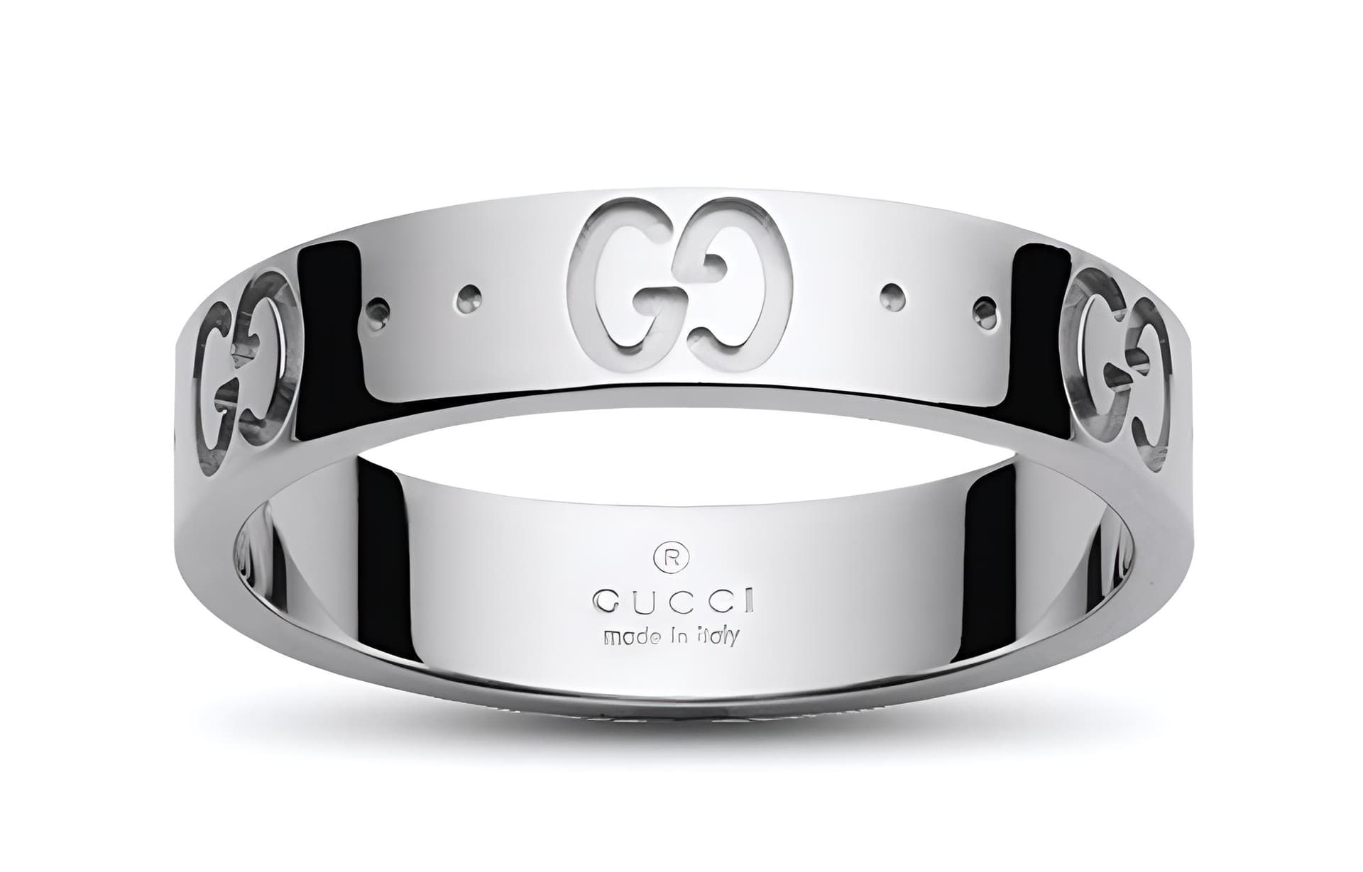 Кольцо GUCCI Icon 18K White Gold Ring - изображение 4