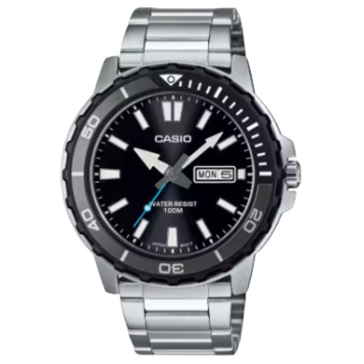 Часы CASIO Стандартный размер кварцевый механизм нержавеющая сталь шнуровка часы унисекс черный циферблат - изображение 1
