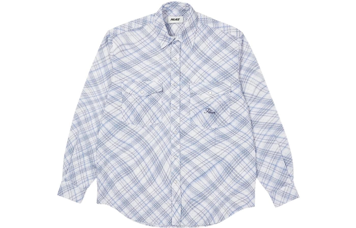 Рубашка PALACE Warp Check Shirt Blue - изображение 1