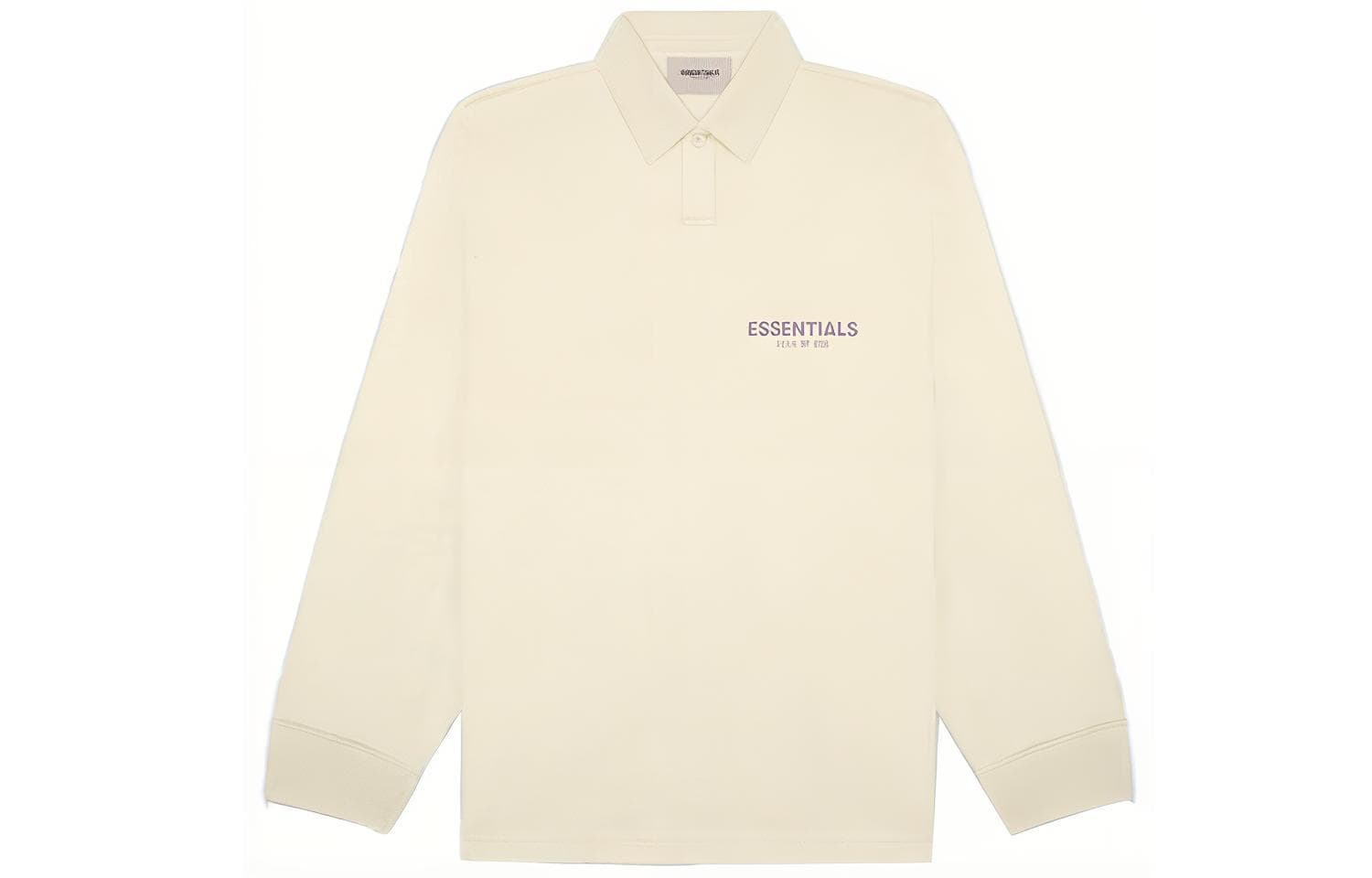 Кофта Fear of God Essentials FW20 Long Sleeve Polo Shirt Cream LogoPolo - изображение 1