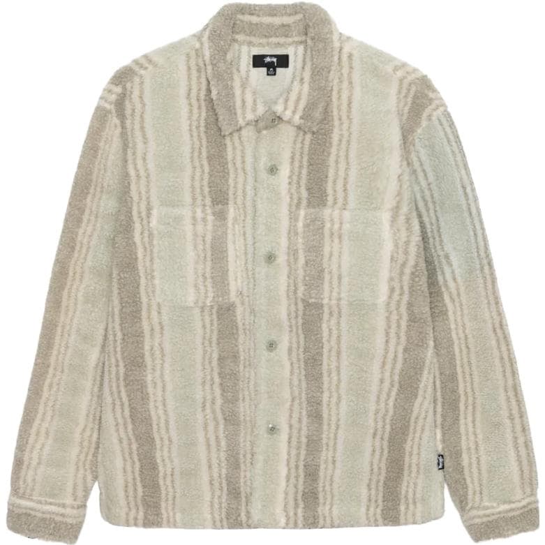 Рубашка Stussy FW 23 Stripe Sherpa Shirt