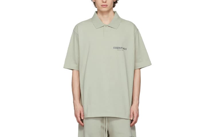 Поло Fear of God Essentials FW21 SSENSE Exclusive Jersey Polo GreenConcrete LogoPolo - изображение 1
