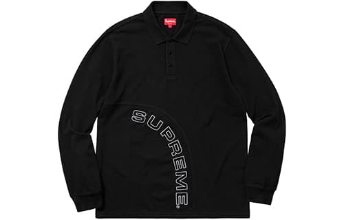 Поло Supreme SS18 Corner Arc L/S Polo Black - изображение 1