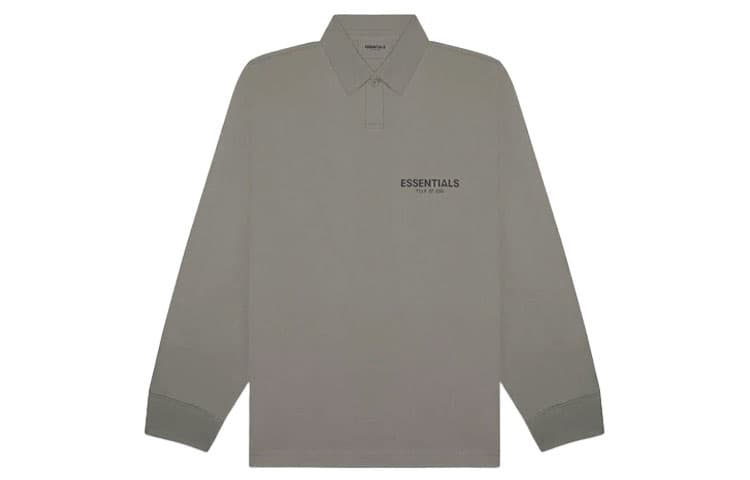 Кофта Fear of God Essentials FW20 Long Sleeve Polo Shirt Cement LogoPolo - изображение 1