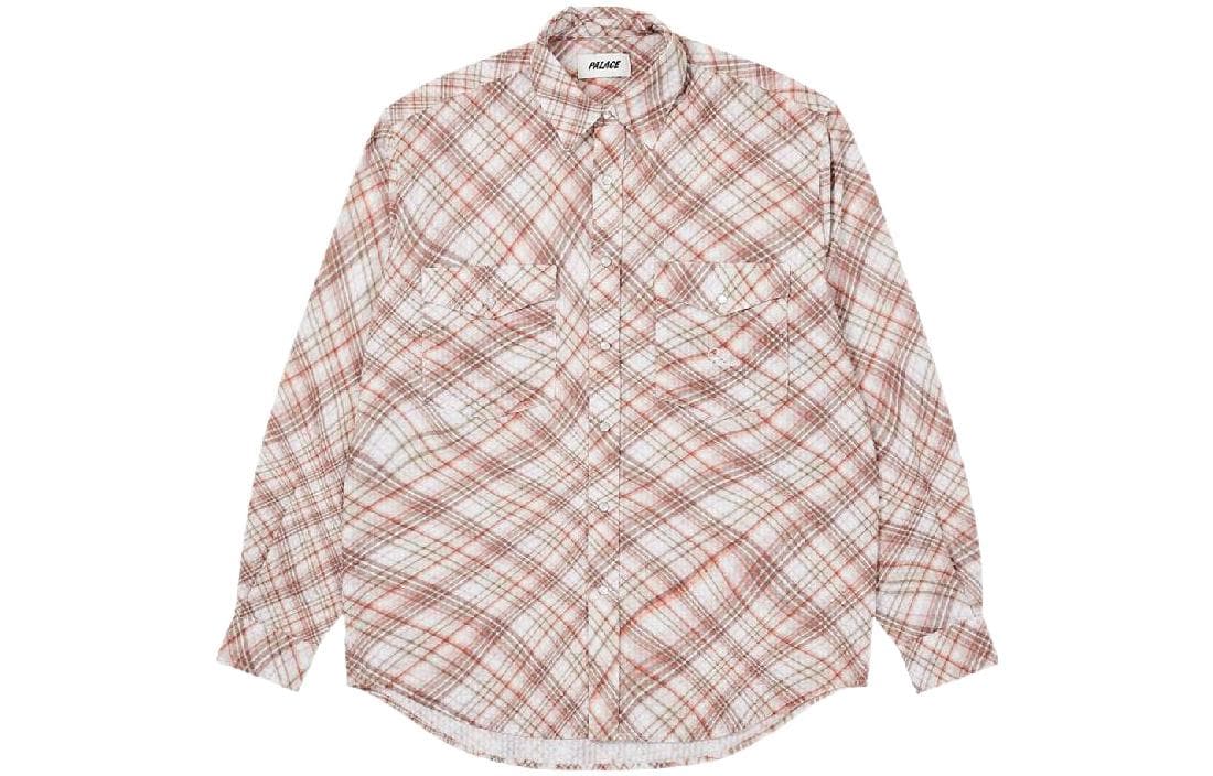 Рубашка PALACE SS22 Warp Check Shirt Red - изображение 1