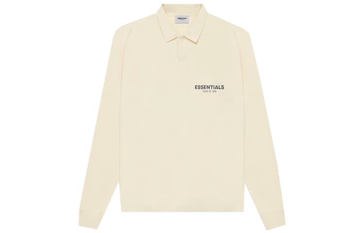Кофта Fear of God Essentials SS21 Long Sleeve French Terry ButtercreamCream LogoPolo - изображение 1