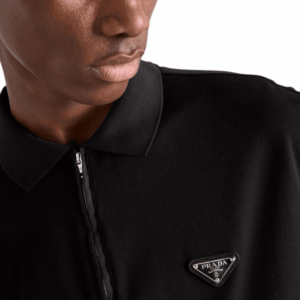 Поло Prada FW24 Logo Polo Black - изображение 4