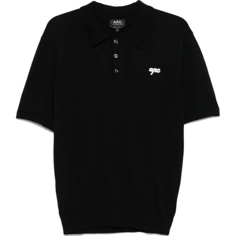 Поло A.P.C SS25 Мужская рубашка с коротким рукавом черная - изображение 1