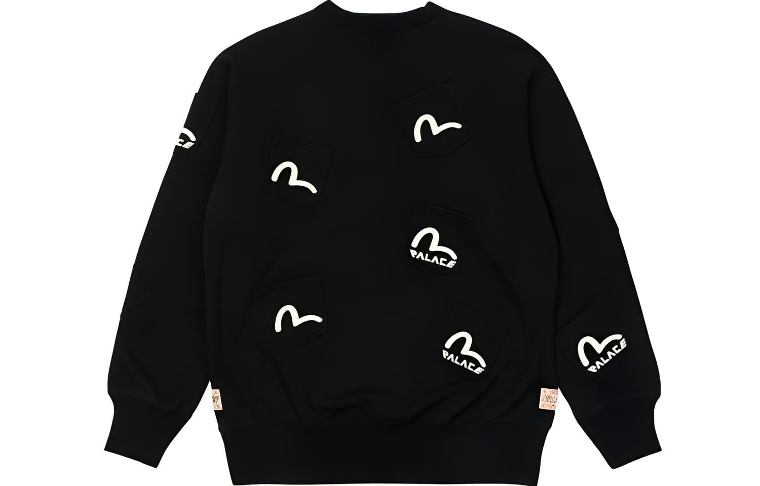 Худи PALACE x EVISU FW21 Multi Pocket Crew Black Logo - изображение 2