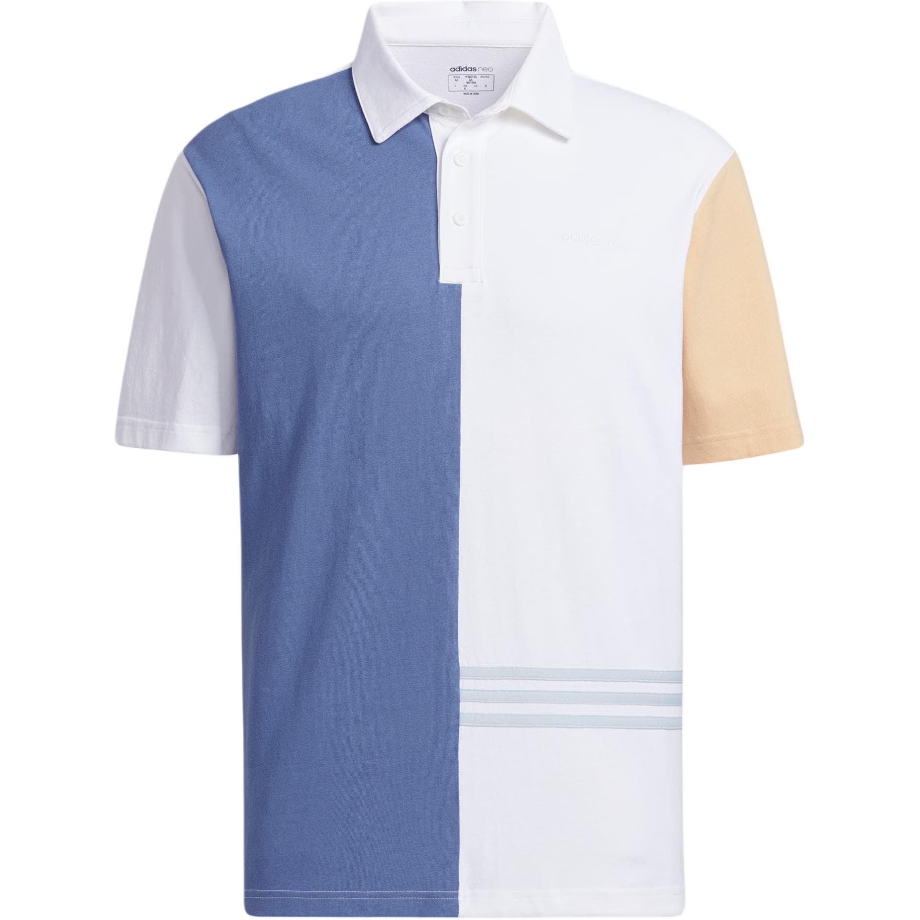 Поло ADIDAS NEO SS Май PLO T3 Мужское Поло Белый Синий - изображение 1