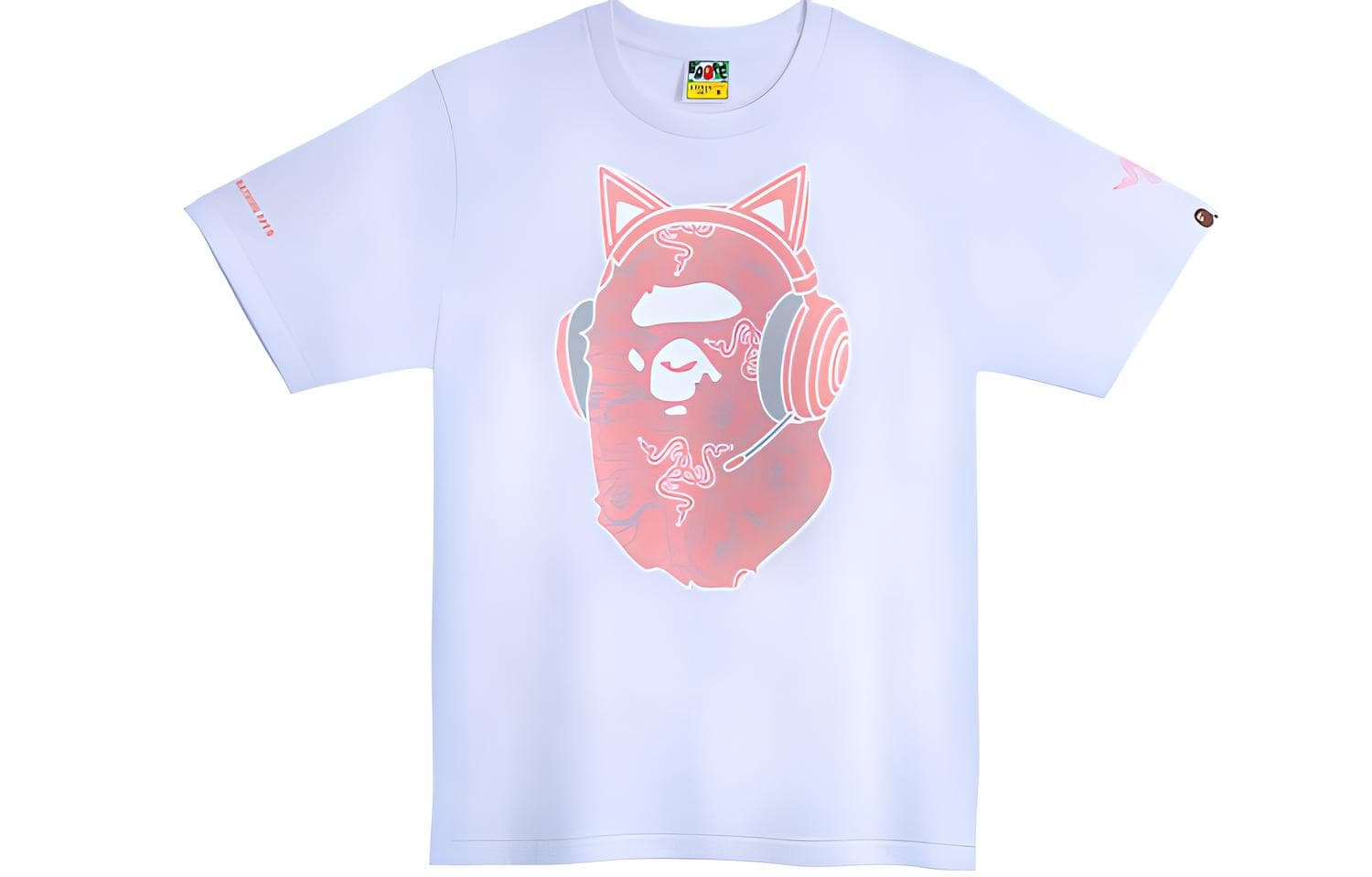 Футболка BAPE x Razer FW22 Neon Camo Ape Head Tee T - изображение 1