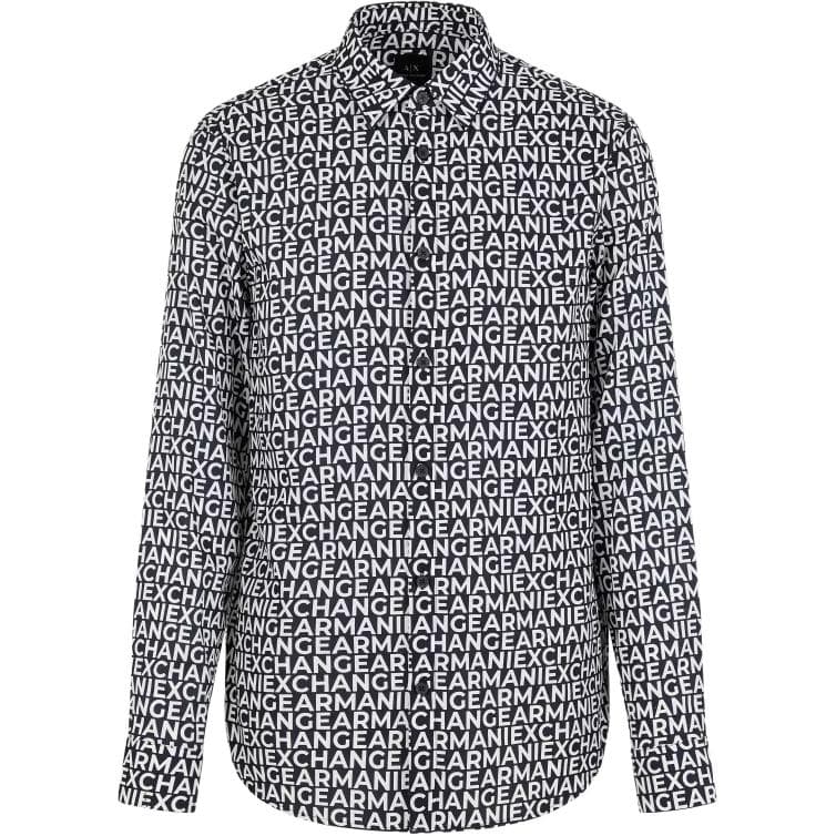 Рубашка ARMANI EXCHANGEAE FW24 Рубашка Мужская с узором - изображение 1