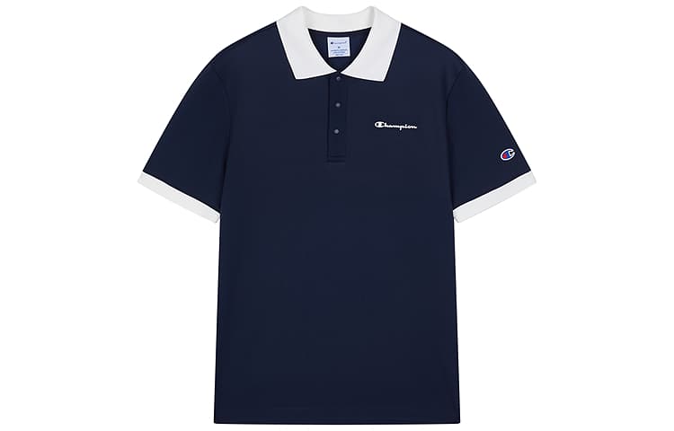 Поло Champion SS25 MENS CASUAL Универсальный повседневный минималистичный винтаж классический индивидуальный контрастные цвета легкий короткий рукав поло версия для США унисекс - изображение 1