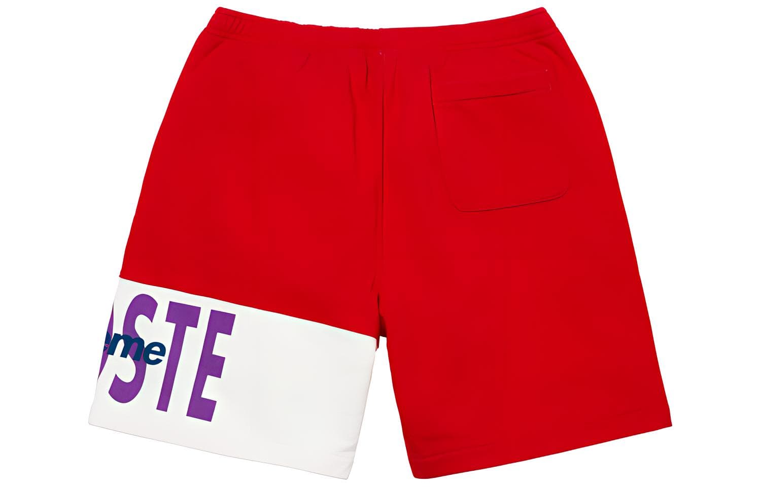 Тренировочные штаны Supreme x LACOSTE FW19 Shorts Red - изображение 2