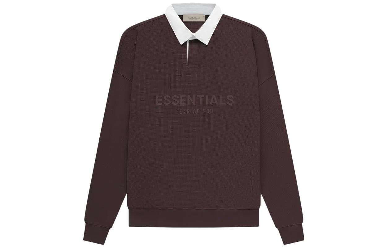 Поло Fear of God Essentials SS23 Waffle Henley Rugby Plum LogoPolo - изображение 1