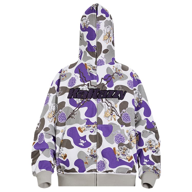 Худи KAKAZZY Camo Zip Hoodie Grey - изображение 1
