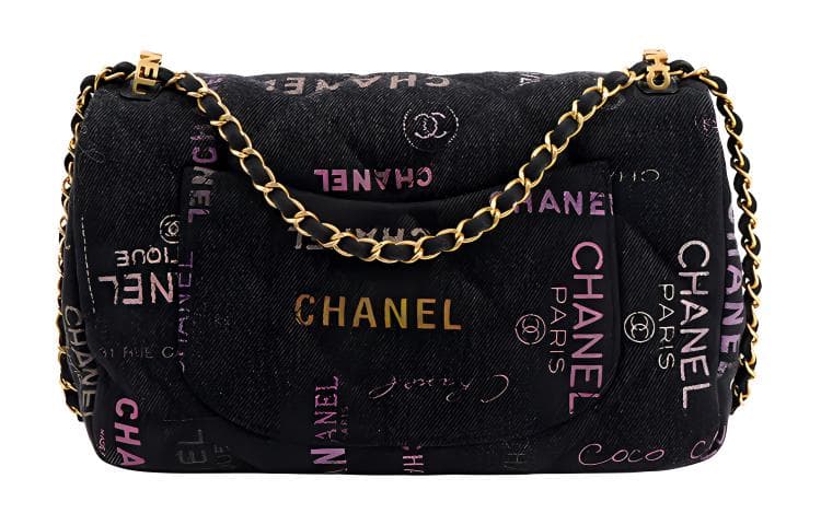 Сумка через плечо CHANEL Classic Flap CF Denim Black Gold - изображение 3