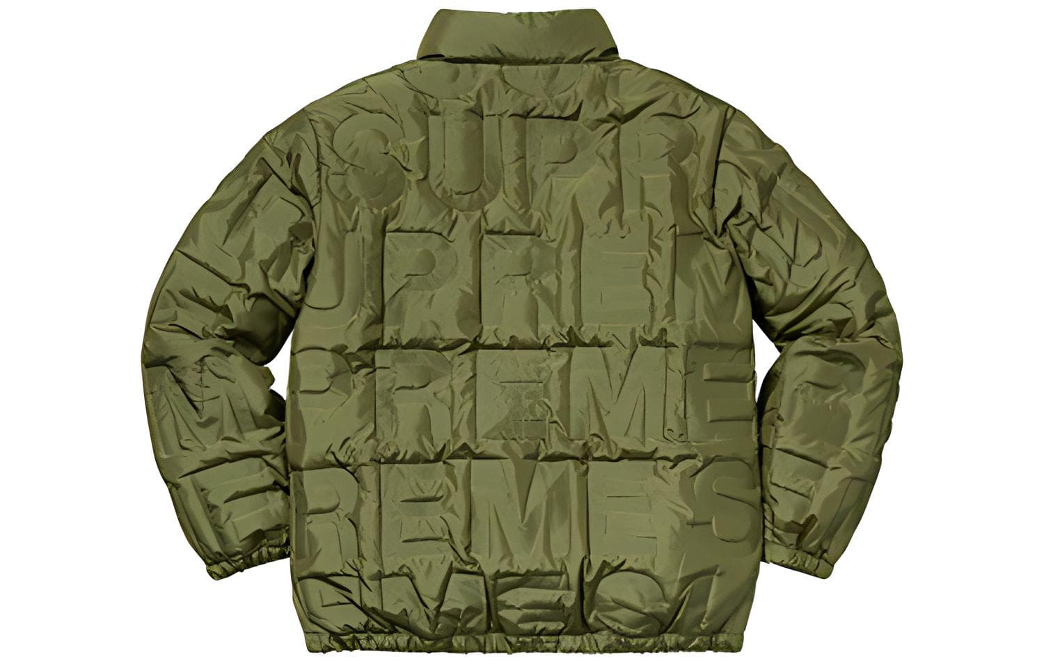 Зимняя куртка Supreme SS19 Bonded Logo Puffy Jacket Olive Logo - изображение 2