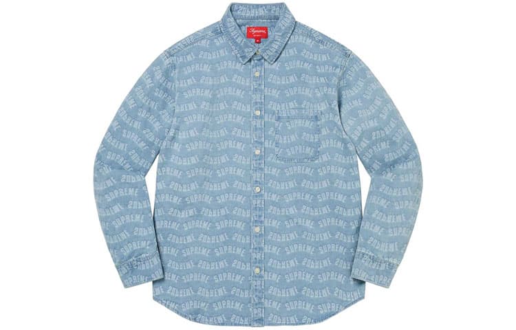 Рубашка Supreme SS22 Week 13 Arc Jacquard Denim Shirt - изображение 1