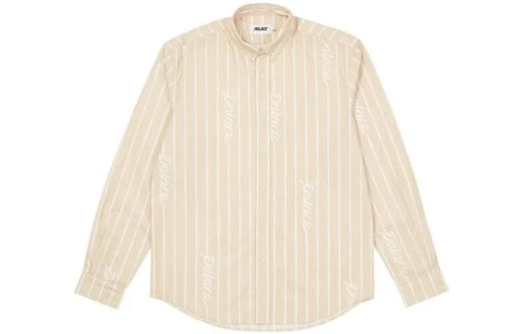 Рубашка PALACE FW22 Hand Stripe Shirt Tan - изображение 1