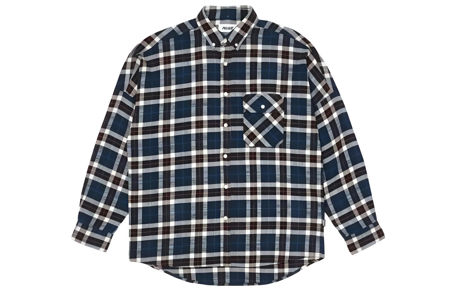 Рубашка PALACE FW22 Flannel Drop Shoulder Shirt Navy - изображение 1