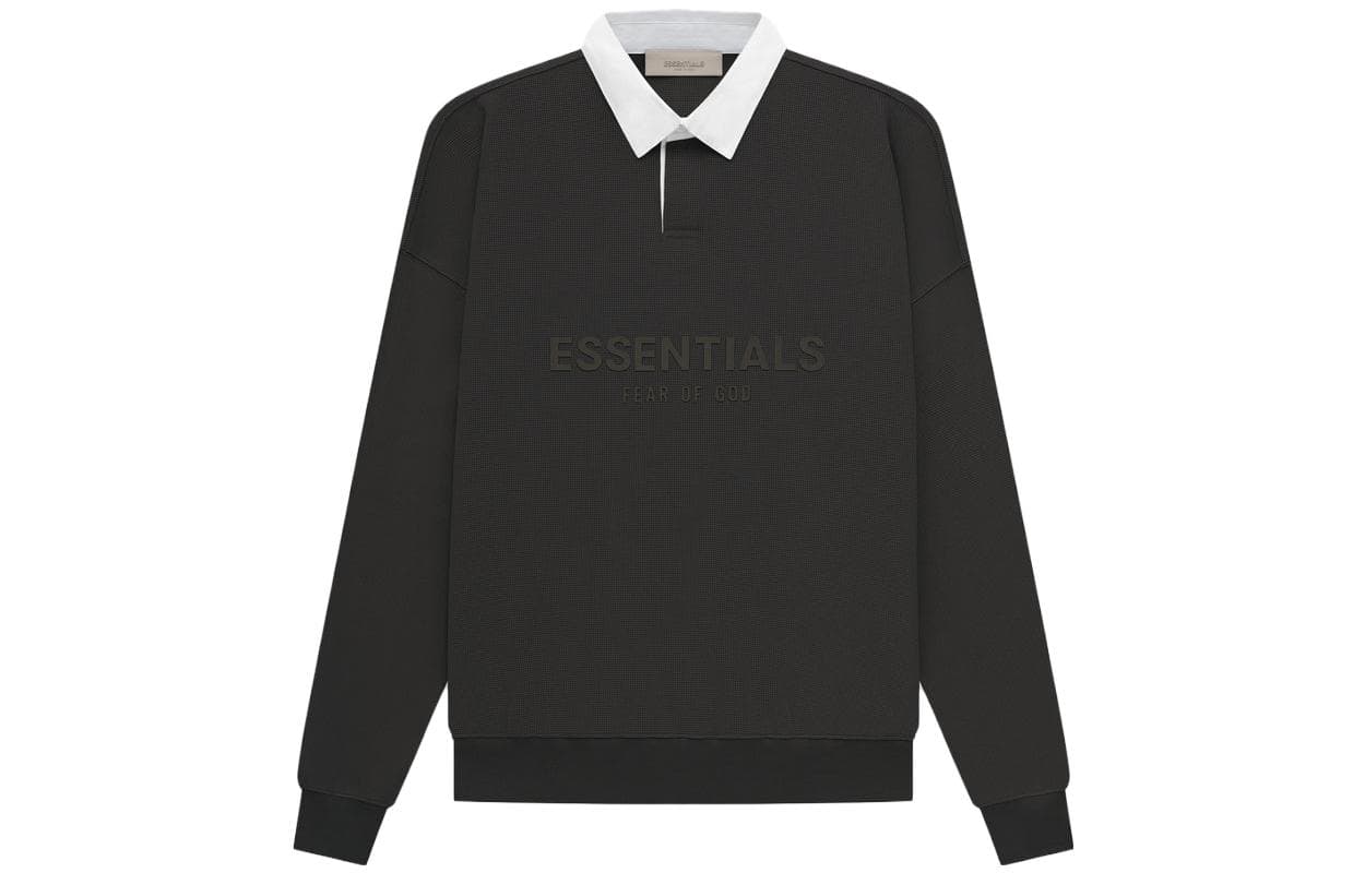 Поло Fear of God Essentials SS23 waffle henley rugby off black LogoPOLO - изображение 1