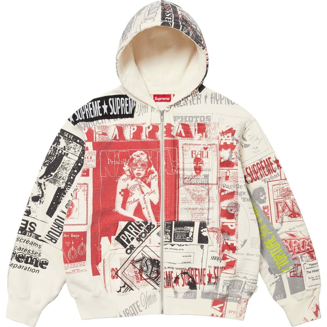 Кофта Supreme SS24 WEEK14 COLLAGE ZIP UP HOODED SWEATSHIRT - изображение 1