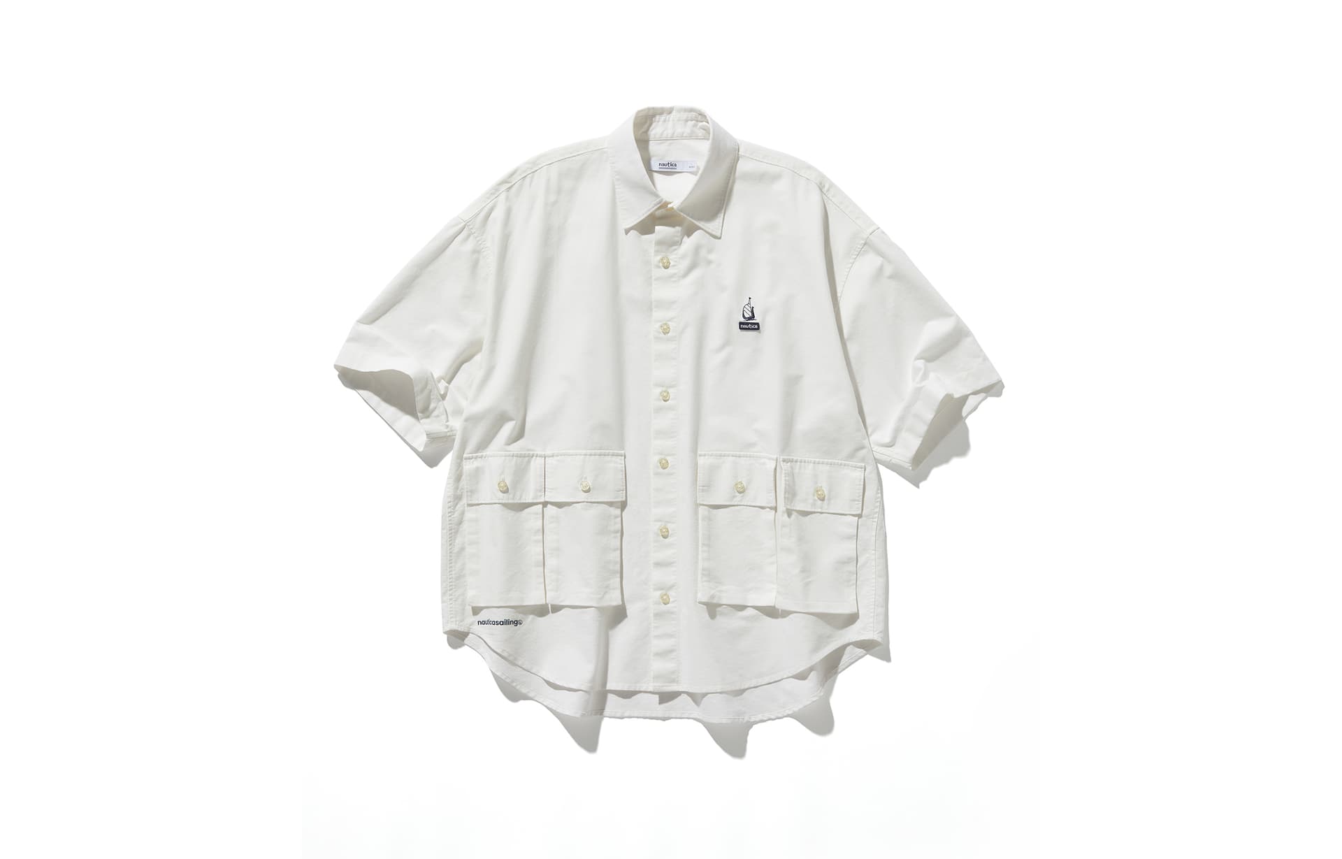 Рубашка Nautica White Sail Короткий Sleeved Рубашка Унисекс Белый - изображение 1
