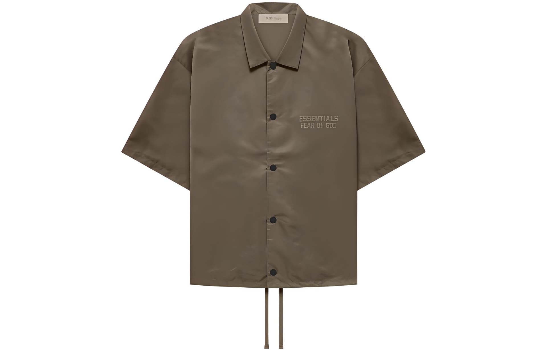 Рубашка Fear of God Essentials FW22 Ss Nylon Shirt Wood - изображение 1