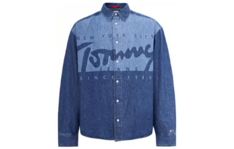 Рубашка Tommy Hilfiger Рубашка Мужская Джинсовая Синяя - изображение 1