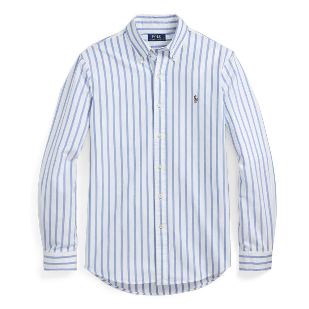 Рубашка Polo Ralph Lauren Рубашка Смешанная Материал Мужская Синяя Белая Многоцветная - изображение 1
