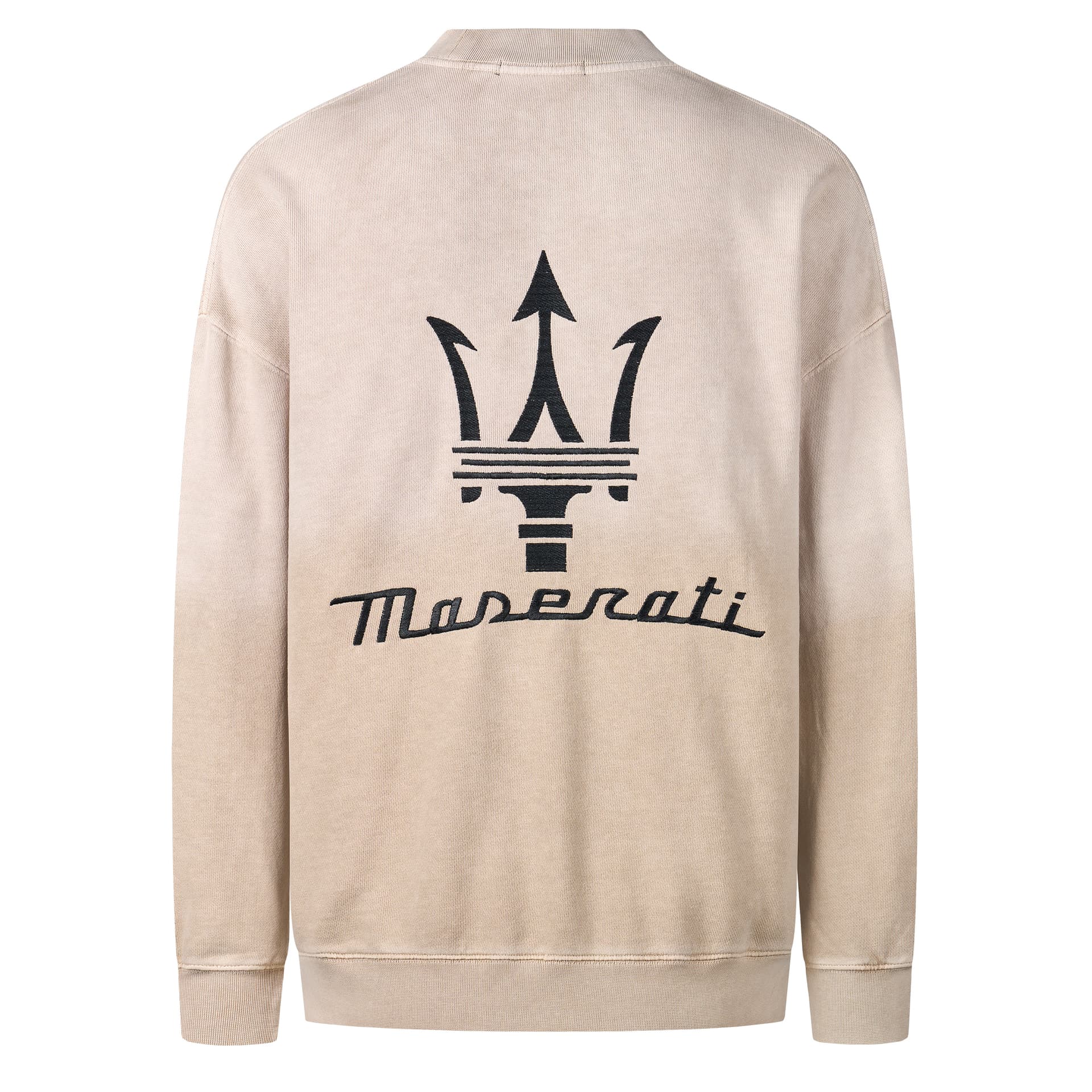 Кофта Maserati Высококачественный свитшот с вышивкой логотипа бренда в стиле американский винтаж и уличный стиль, градиент, экстра свободный, повседневный, плотный, круглый вырез, пуловер, мужской, осень и зима, унисекс - изображение 3
