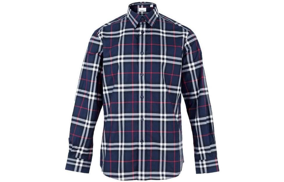 Рубашка Burberry Мужские Синие Рубашки - изображение 1