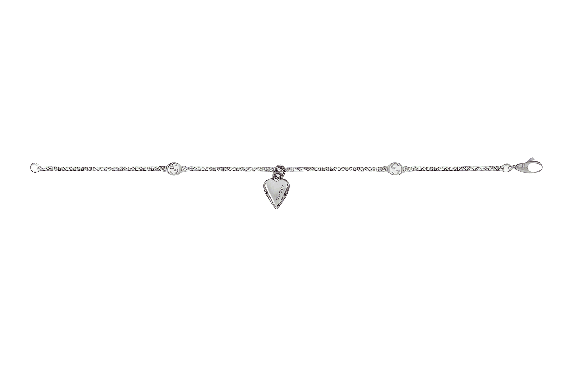 Браслет Gucci Heart Pendant 925 Silver Bracelet - изображение 2