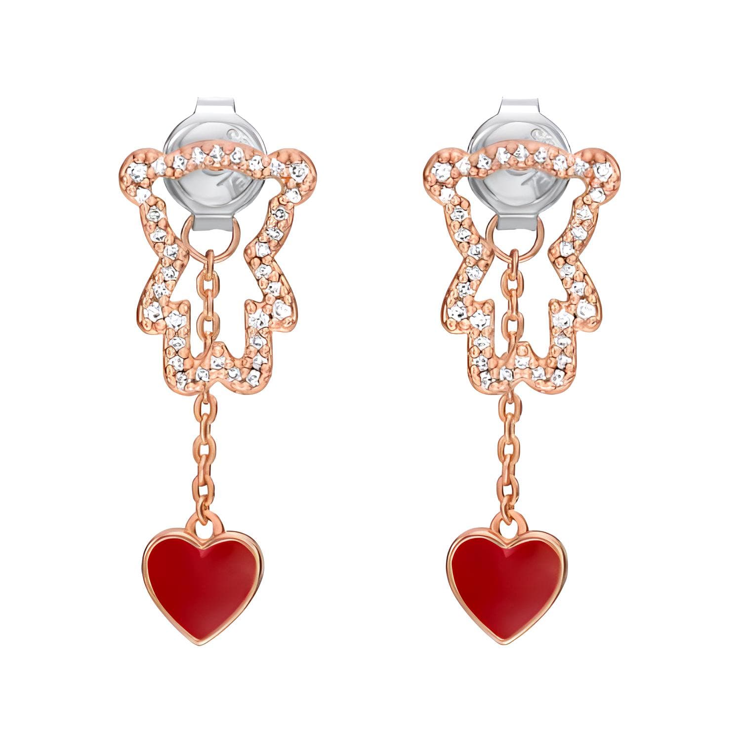 Серьги EMPORIO ARMANI Серьги-гвоздики с синтетическим кубическим цирконием женские розовое золото - изображение 3
