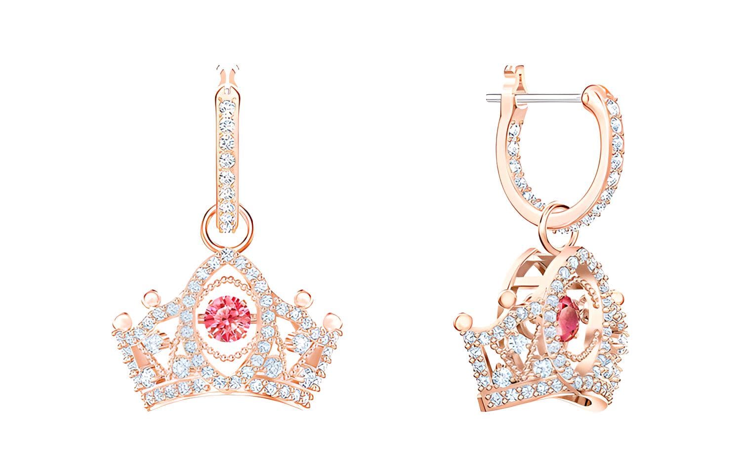 Серьги Swarovski Bee A Queen Drop Earrings Red Rose Gold - изображение 2