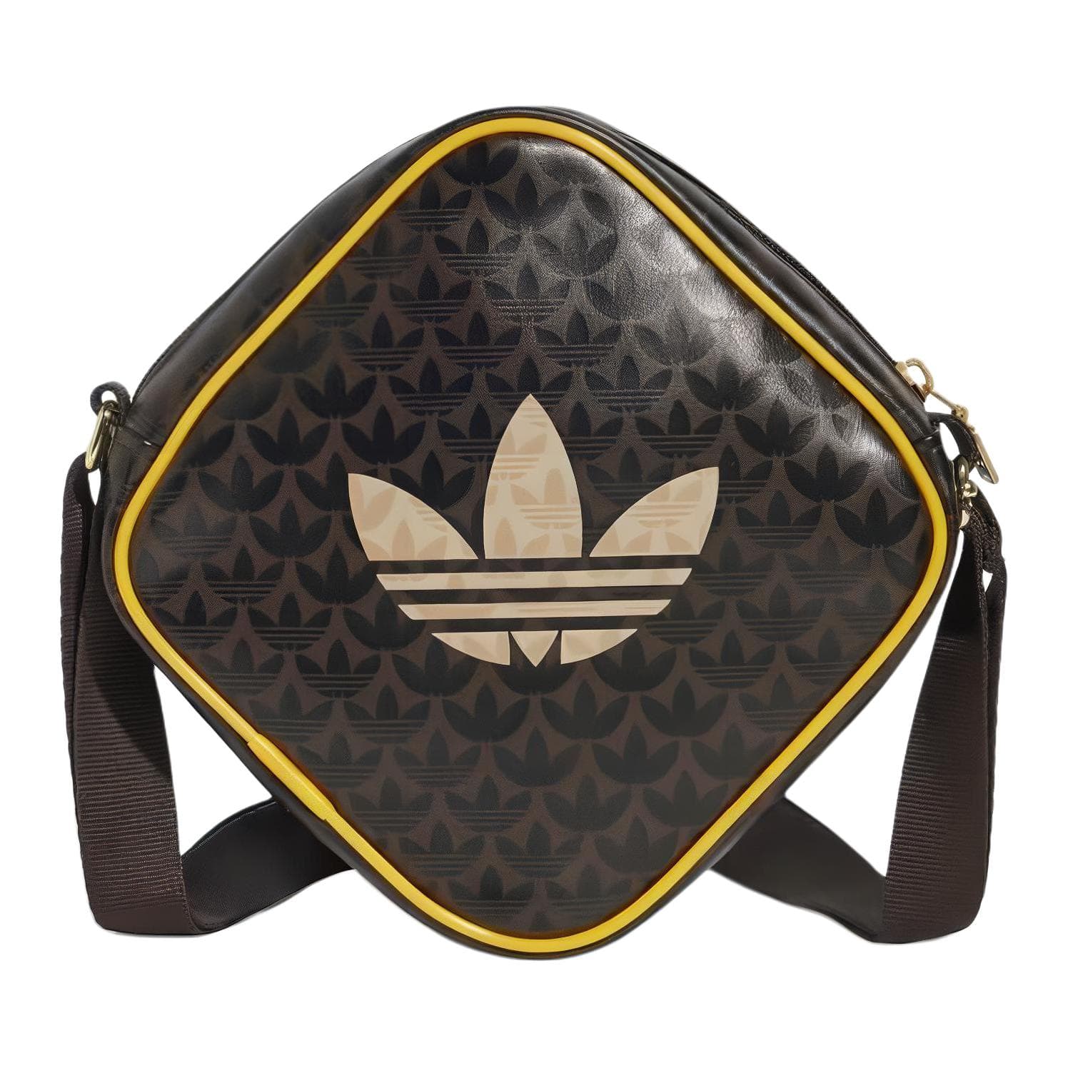Мини-сумка Adidas Originals Трилистник ПУ (полиуретан) Сумка через плечо Унисекс Темно-коричневый - изображение 1